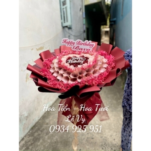 bó hoa tiền thật 50k trái tim quận phú nhuận