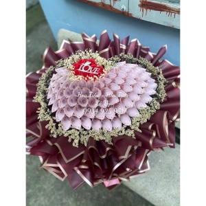dịch vụ làm bó hoa tiền 50.000 trái tim tại tân bình