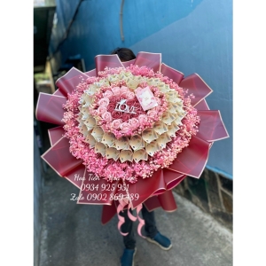 nhận làm bó hoa tiền trái tim 200k ở tphcm